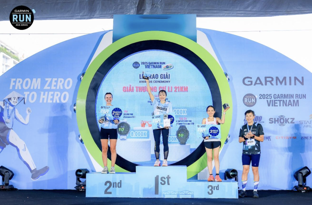 Lê Thị Hà chinh phục 21km nữ trong 1 giờ 27 phút 9 giây  Nguồn : Garmin.com