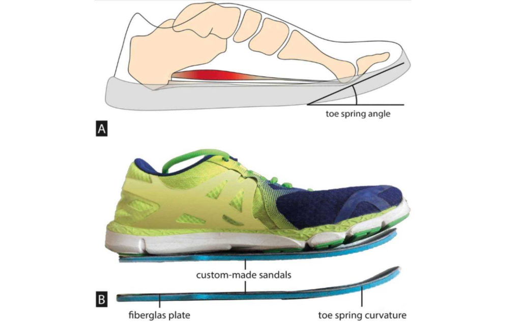 Bạn nên lựa chọn đôi giày chạy bộ có độ cong mũi giày tốt để bảo vệ bàn chân
