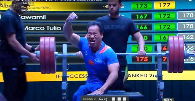 Lê Văn Công dự tranh hạng cân 49kg nam giải Vô địch cử tạ người khuyết tật thế giới 2025